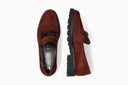 Mocassins SALKA VELCALF rouges foncé