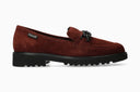 Mocassins SALKA VELCALF rouges foncé