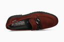 Mocassins SALKA VELCALF rouges foncé